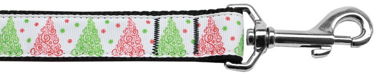 Fancy Schmancy Christmas Tree Nylon Dog Leash 5/8 inch wide 6ft Long